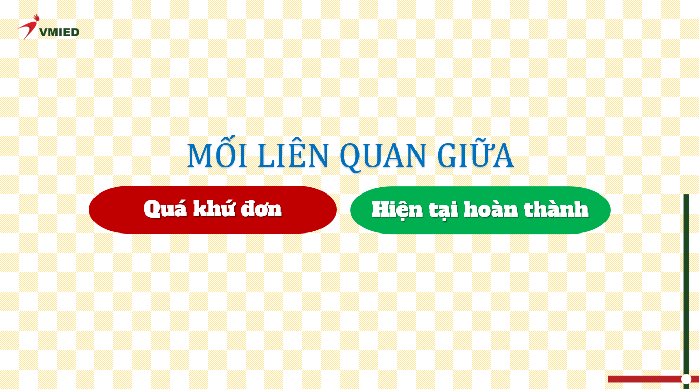 MỐI LIÊN QUAN GIỮA QUÁ KHỨ ĐƠN VÀ HIỆN TẠI HOÀN THÀNH